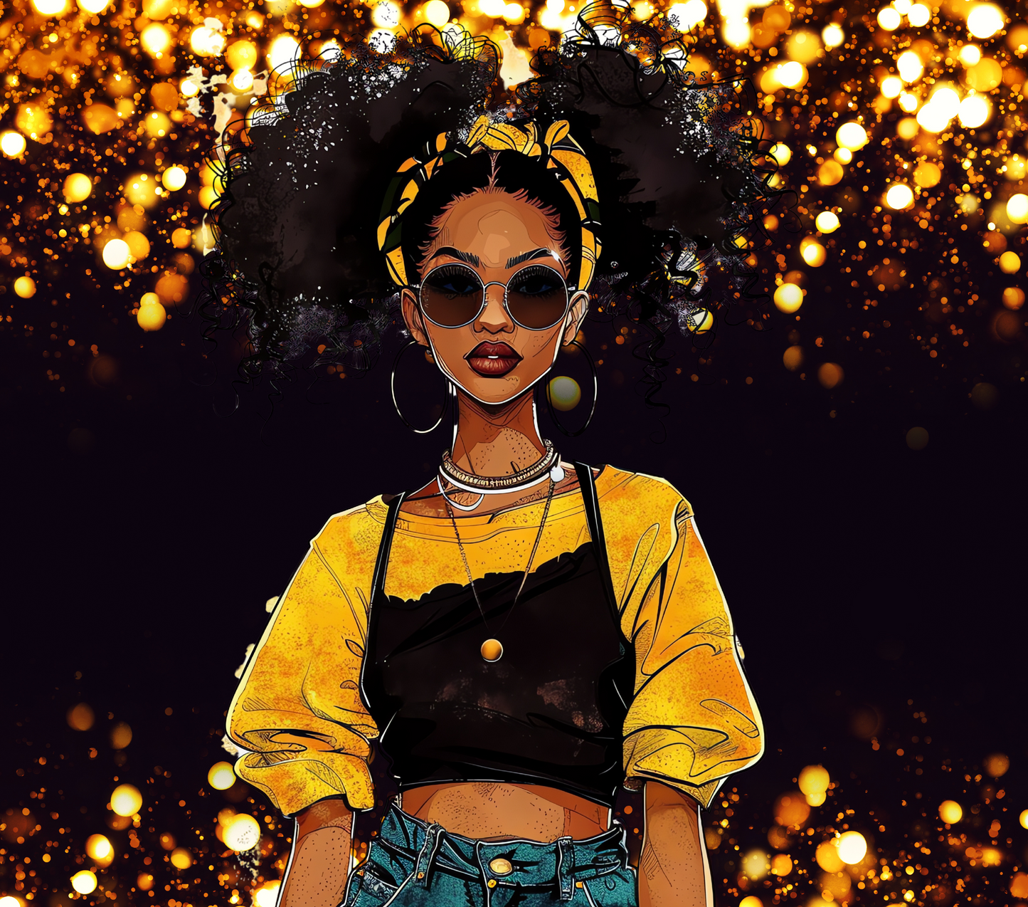 Ynaya illustré – Afro Femme noire