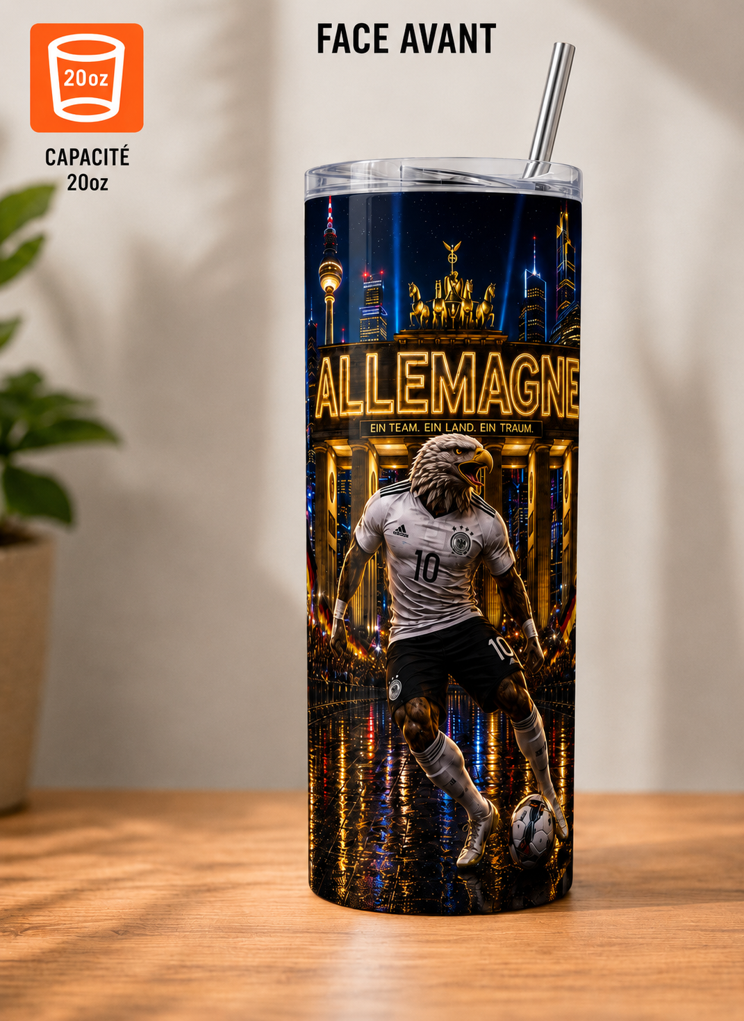 ⚽ Gobelet Isotherme 20oz – Collection Coupe du Monde 2026