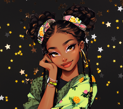 Ynaya illustré – Afro Femme noire